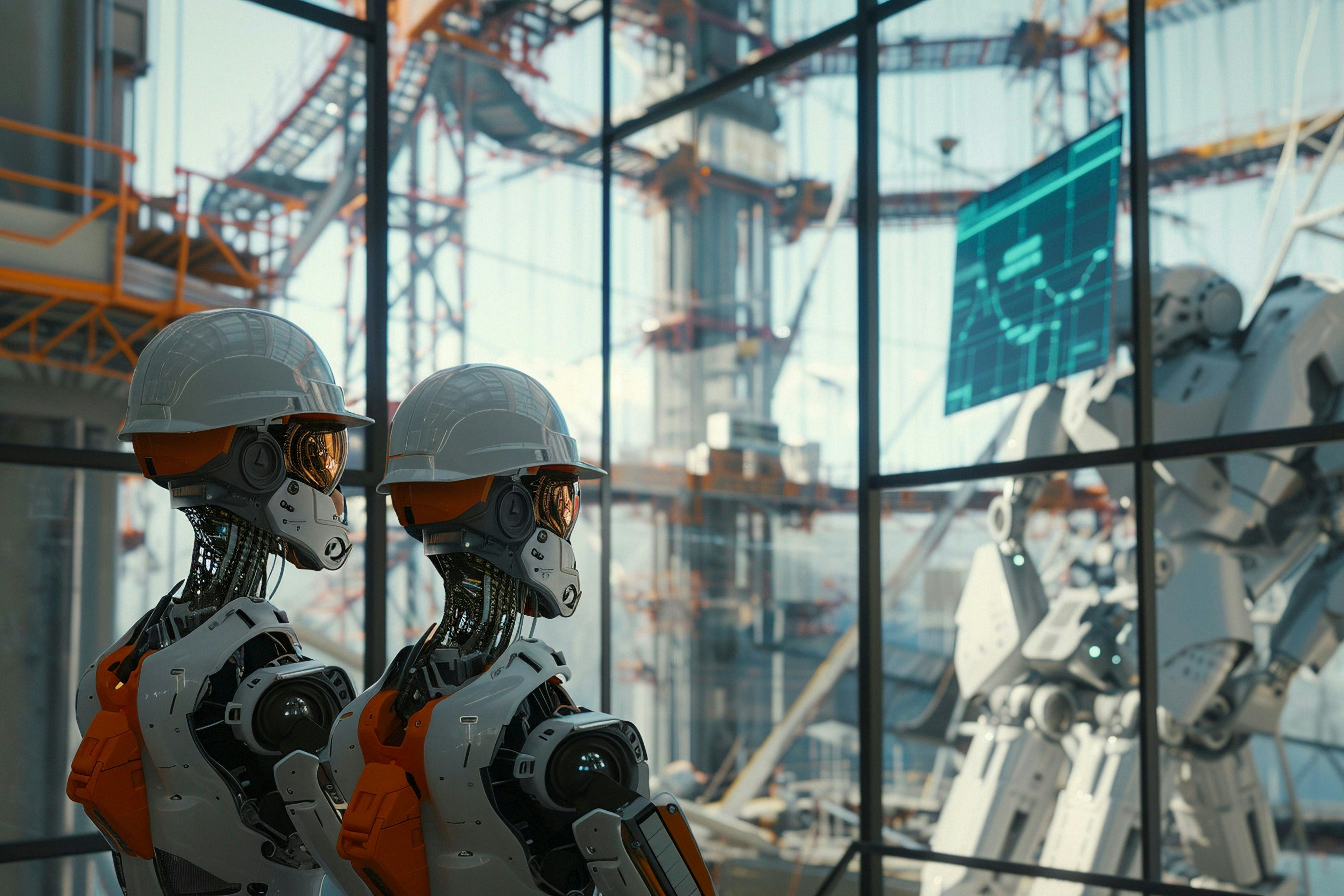 Robot workers in industrial setting