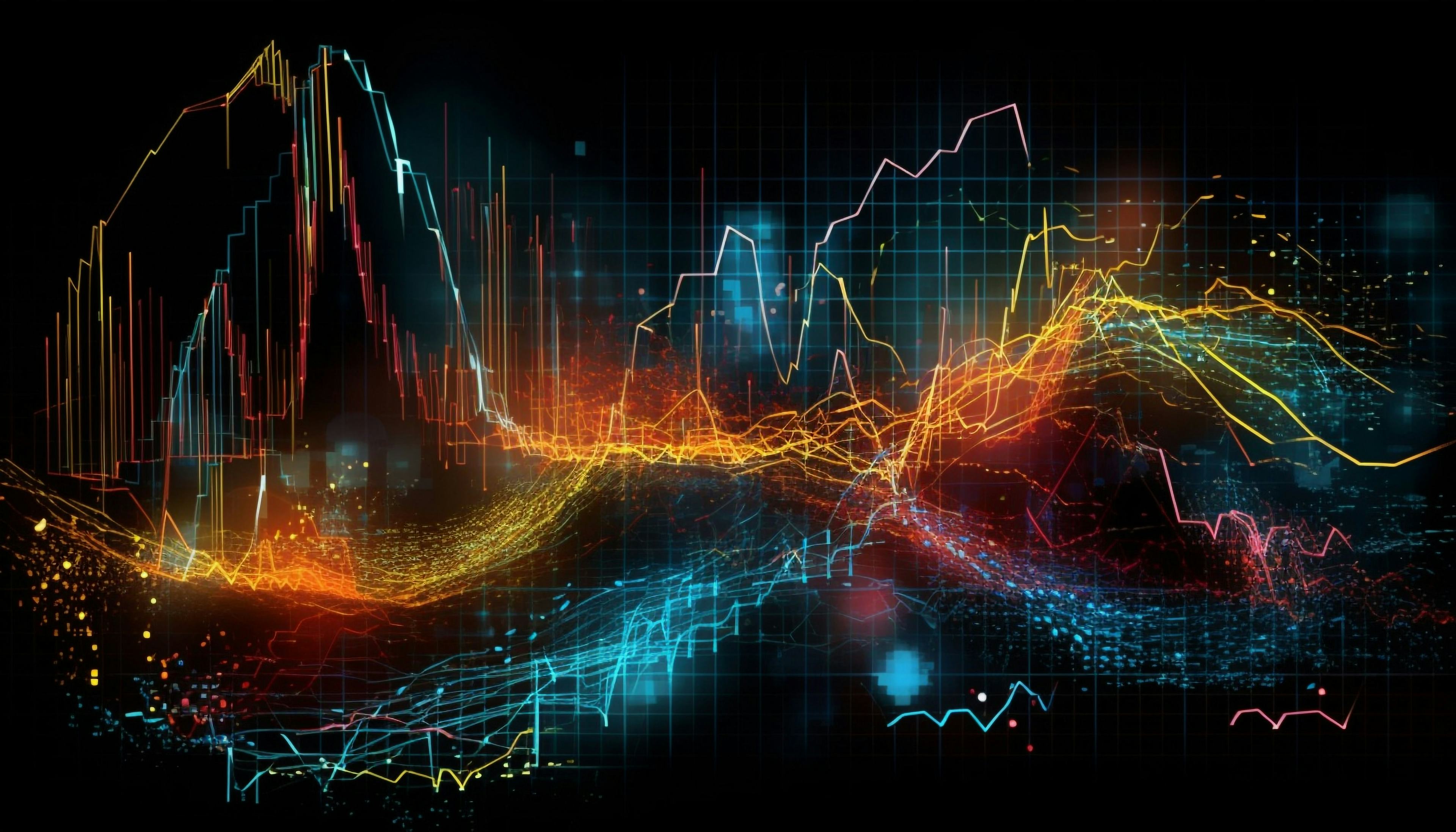 Glowing wave or statistics pattern