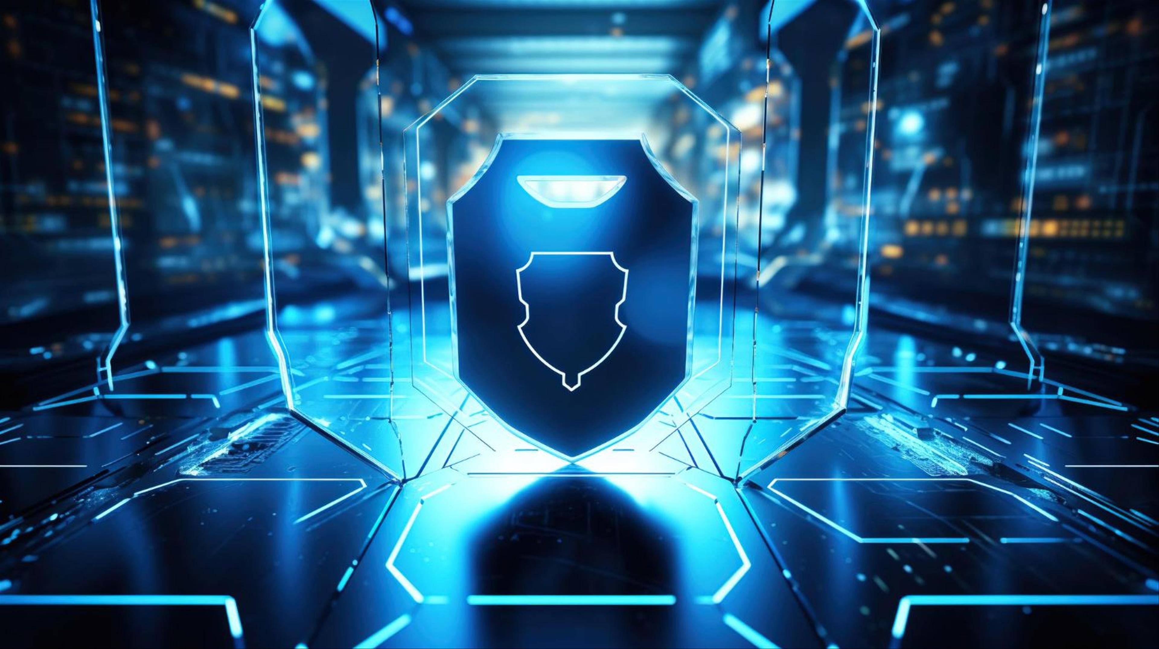 Cyber security shield background