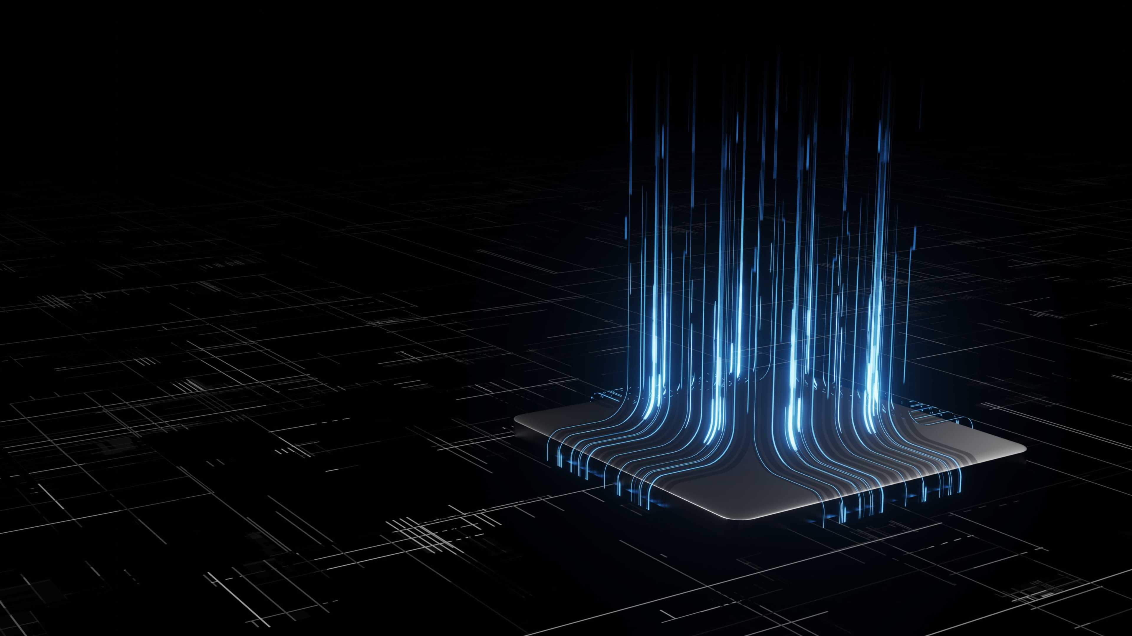 3d rendering digital computer chip