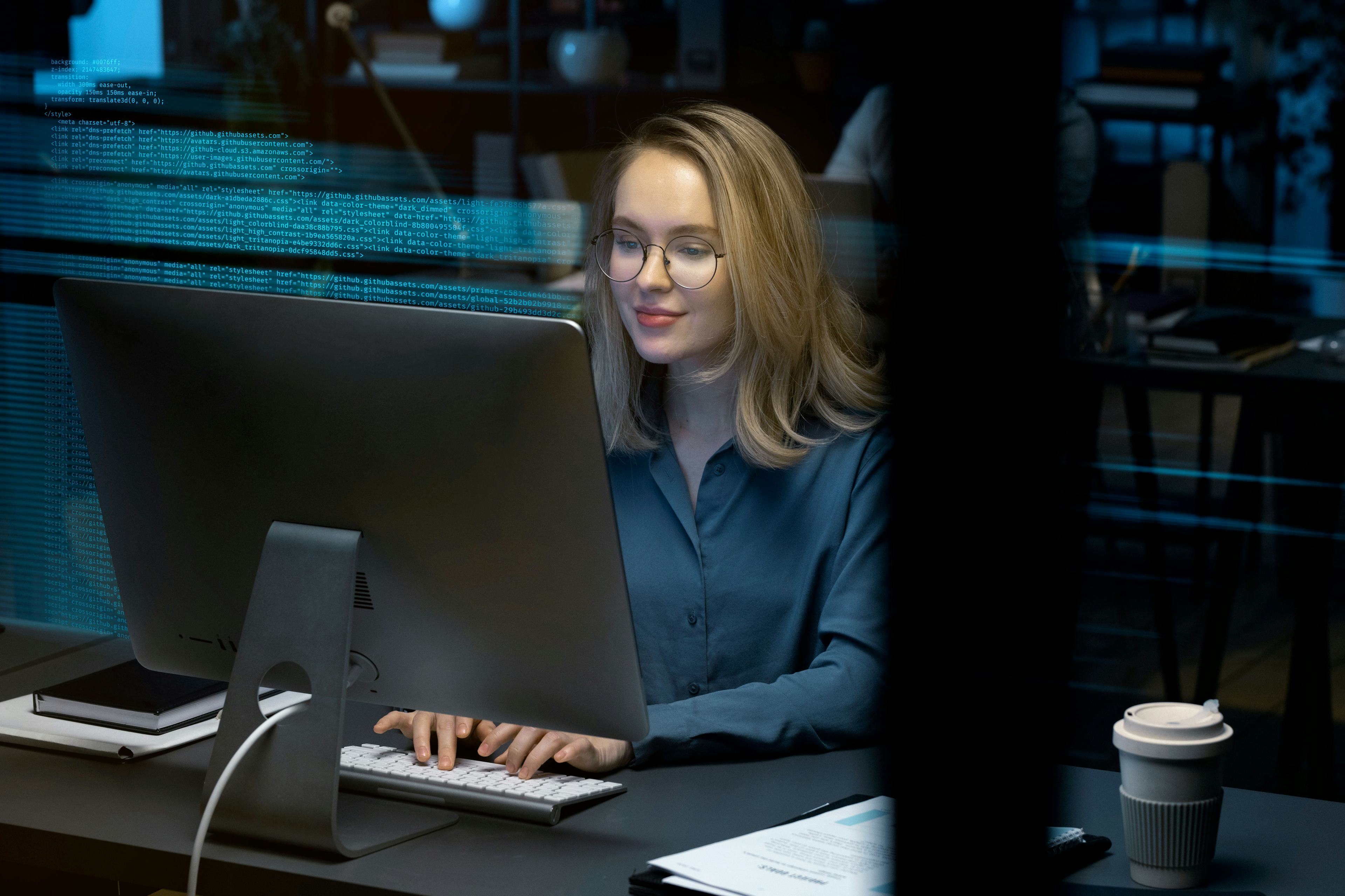 woman on computer