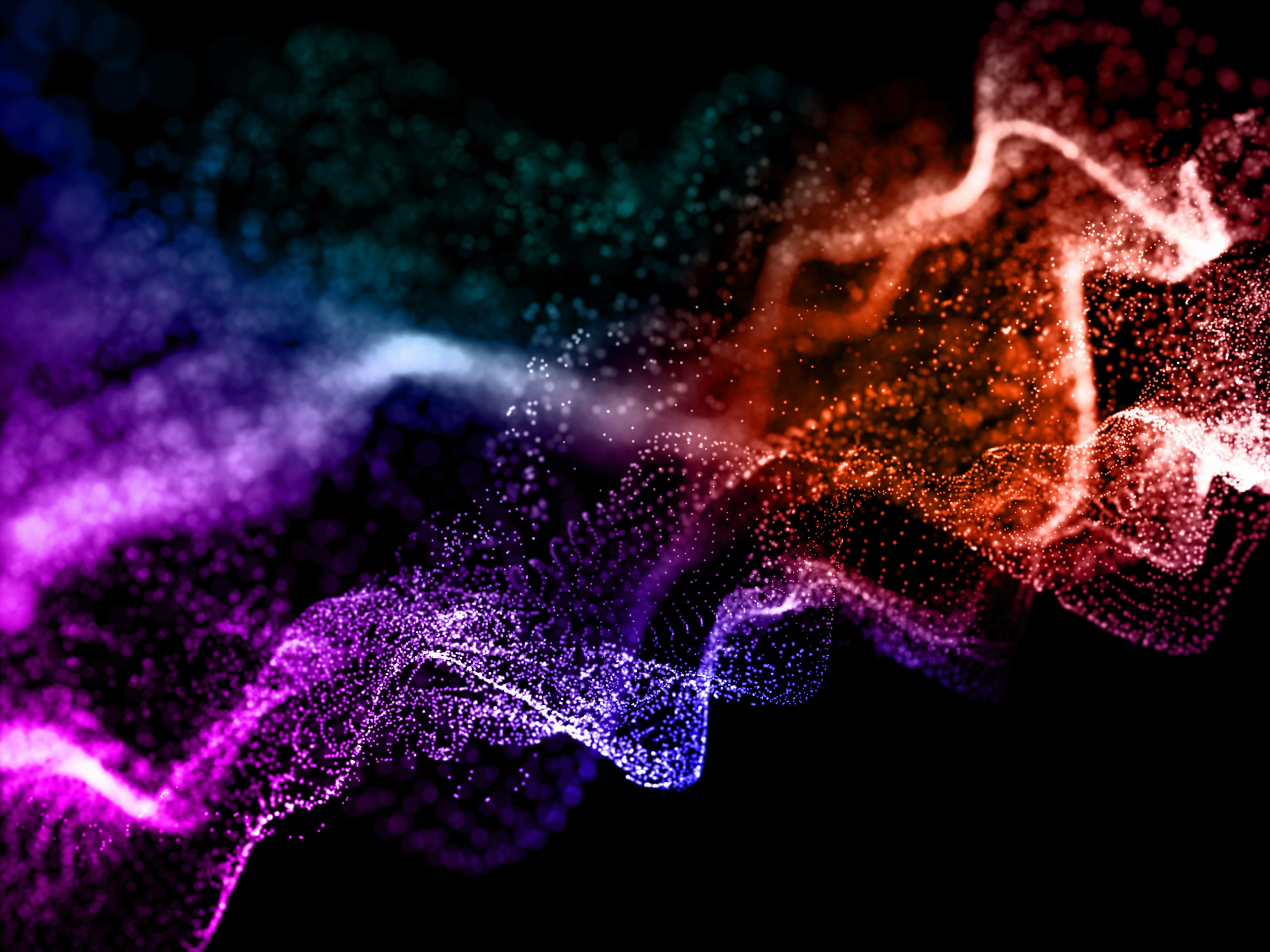 3d render modern background with wavy orange, blue, and purple graphics