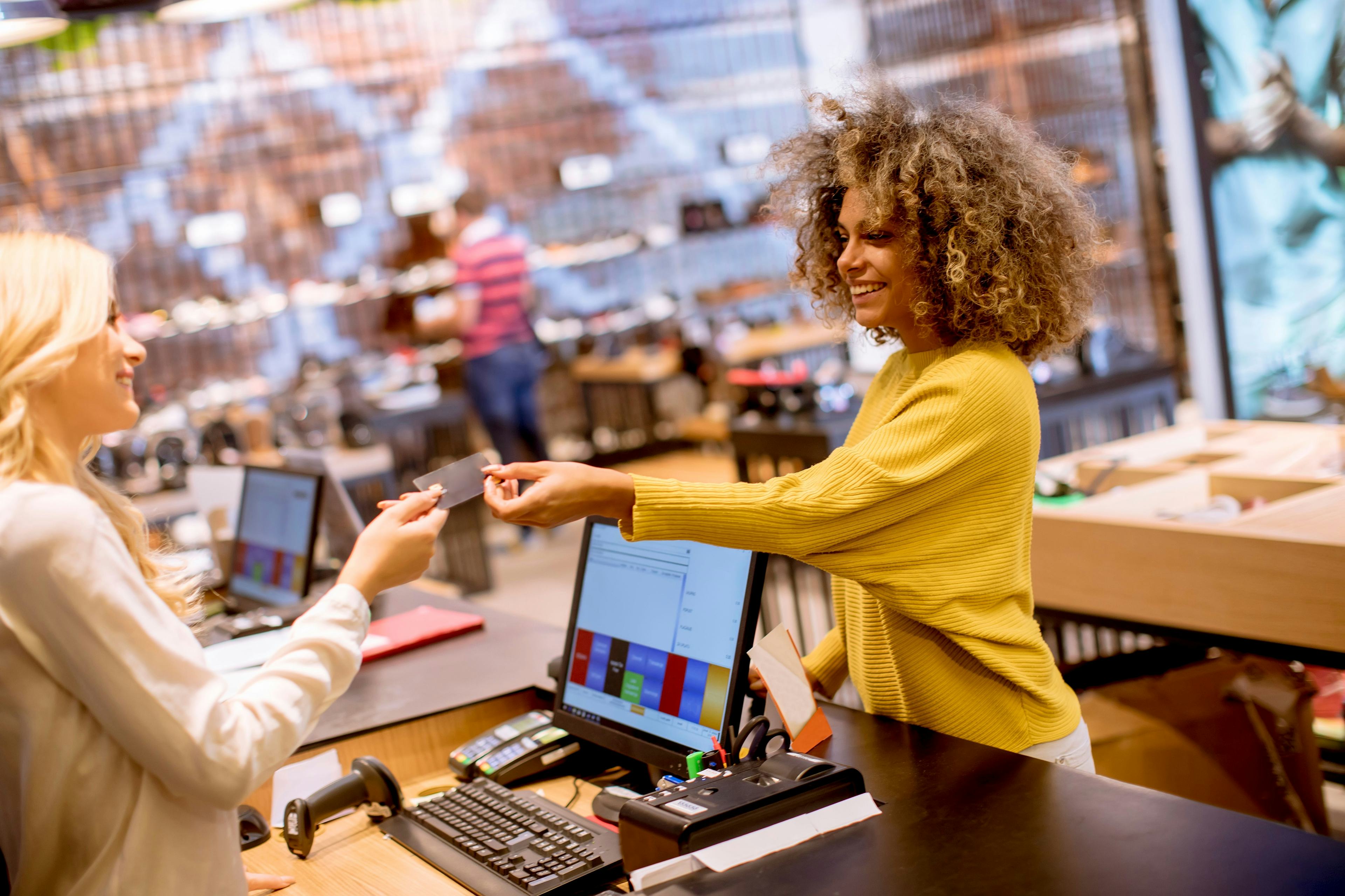 Woman buying something