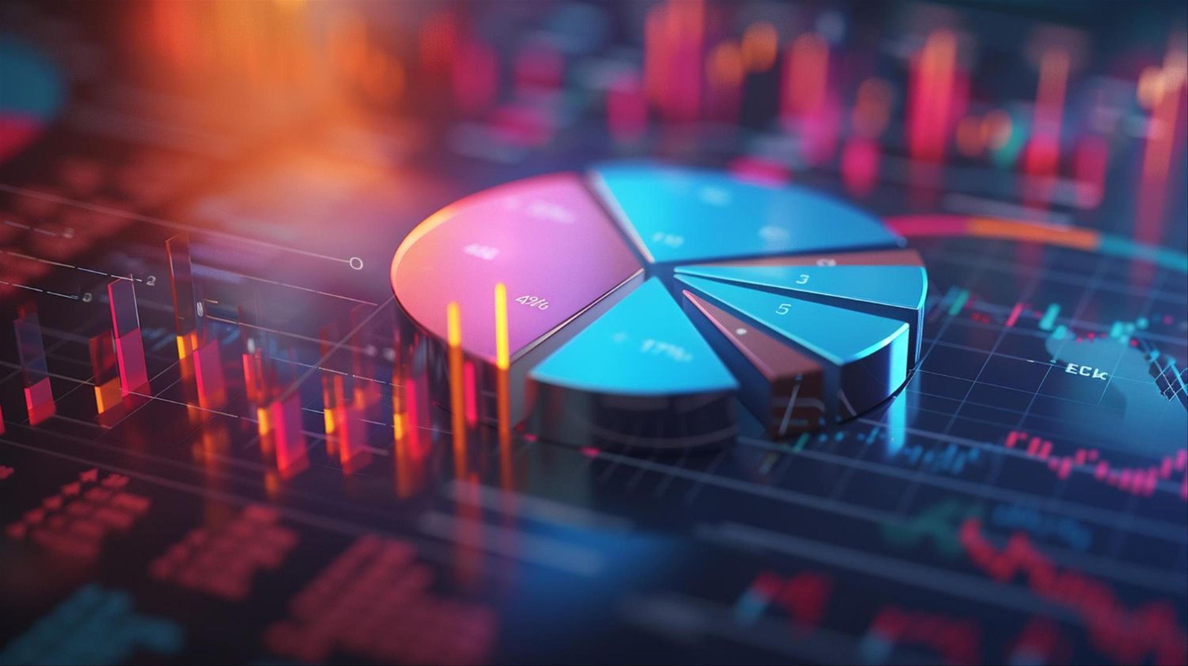 CloseUp of Pie Chart on Computer Screen