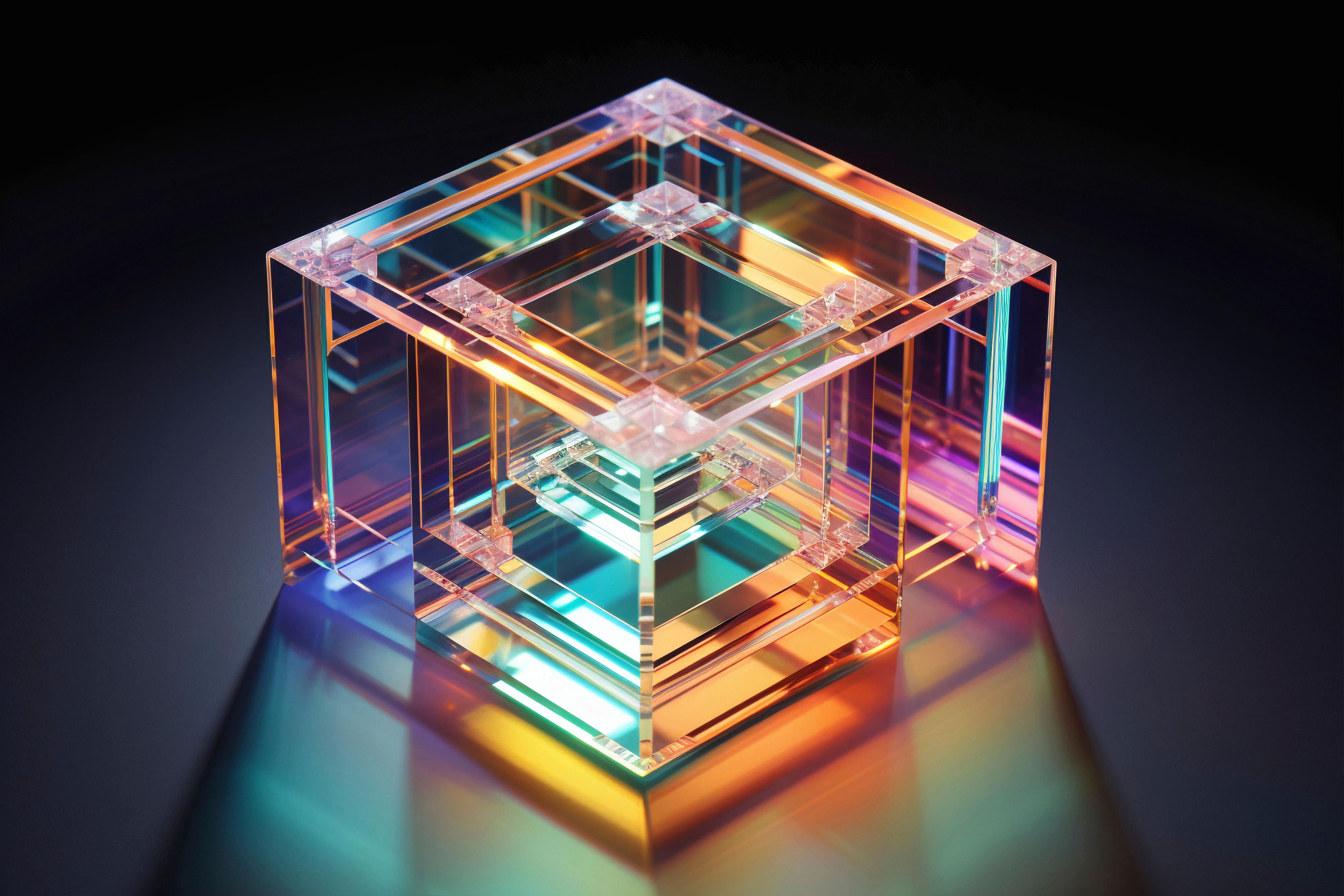 colorful 3d geometric cube