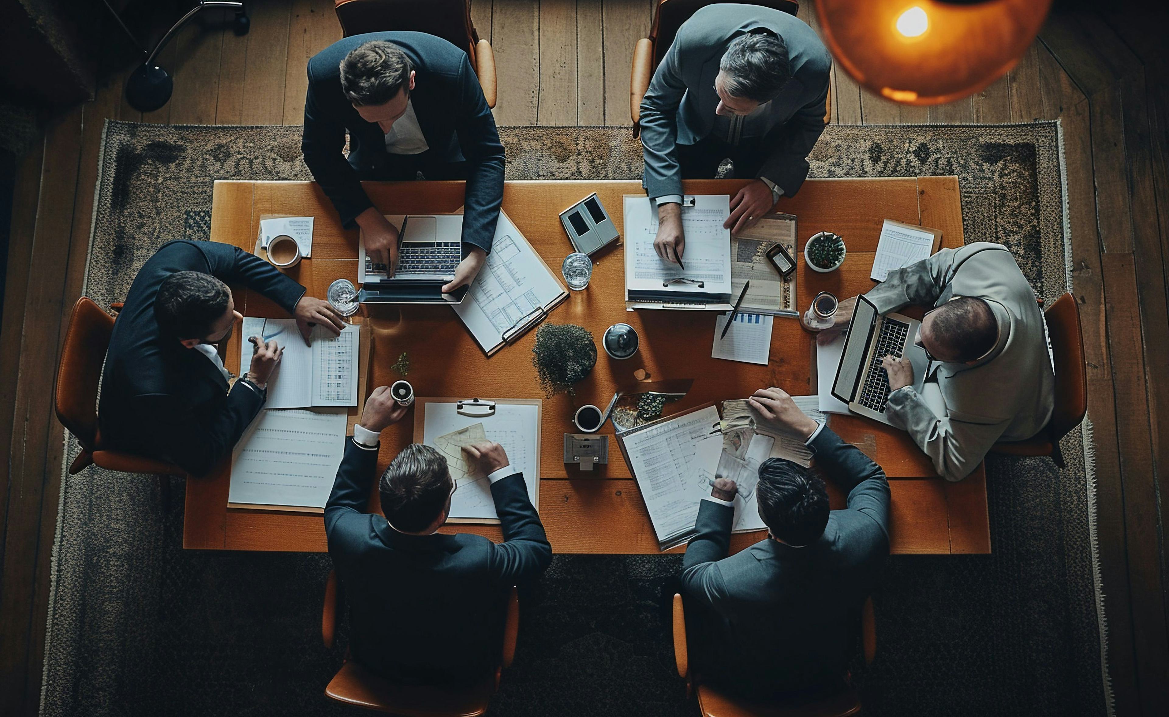 professionals gathered around table