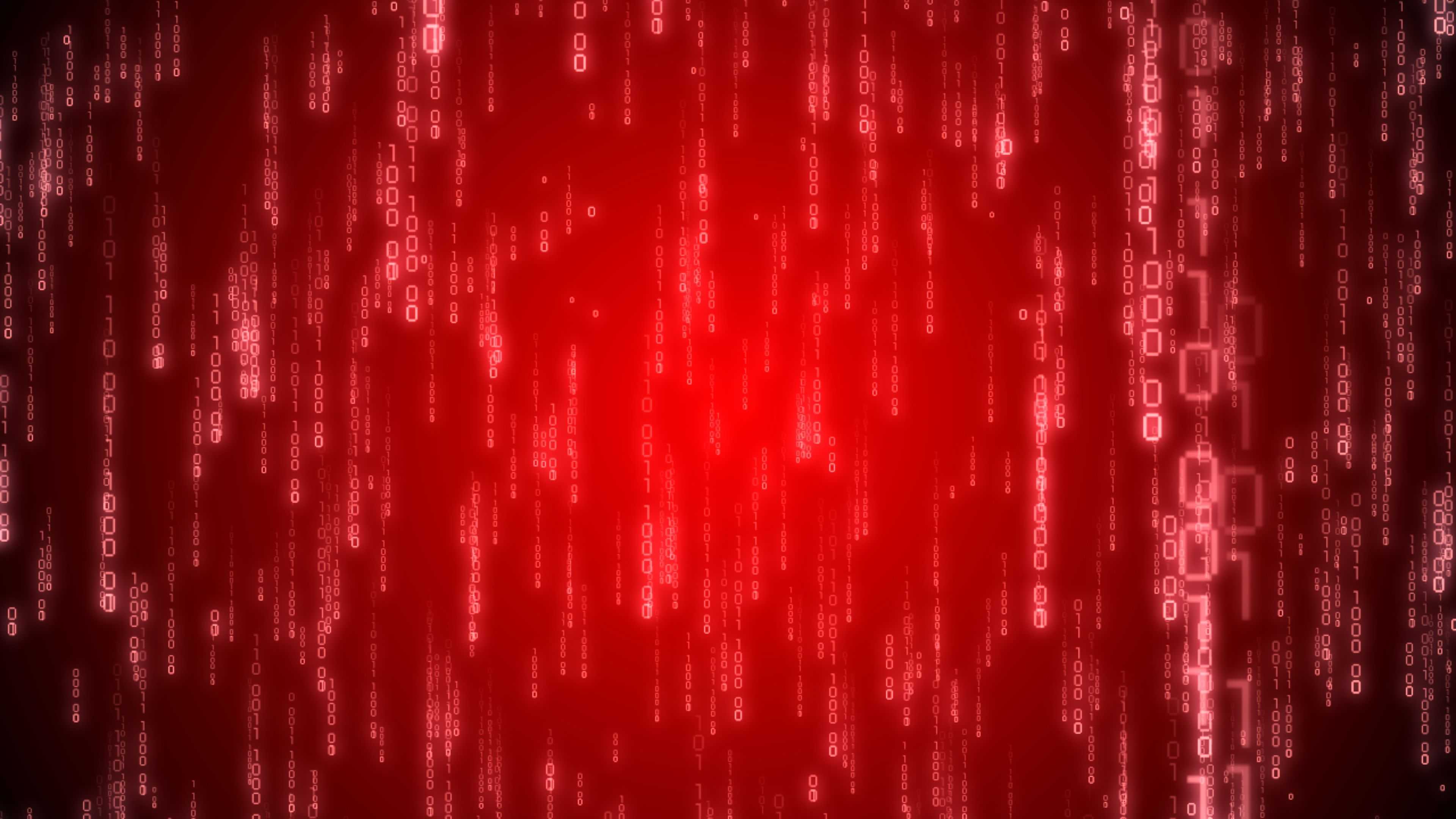 Red binary code graphic