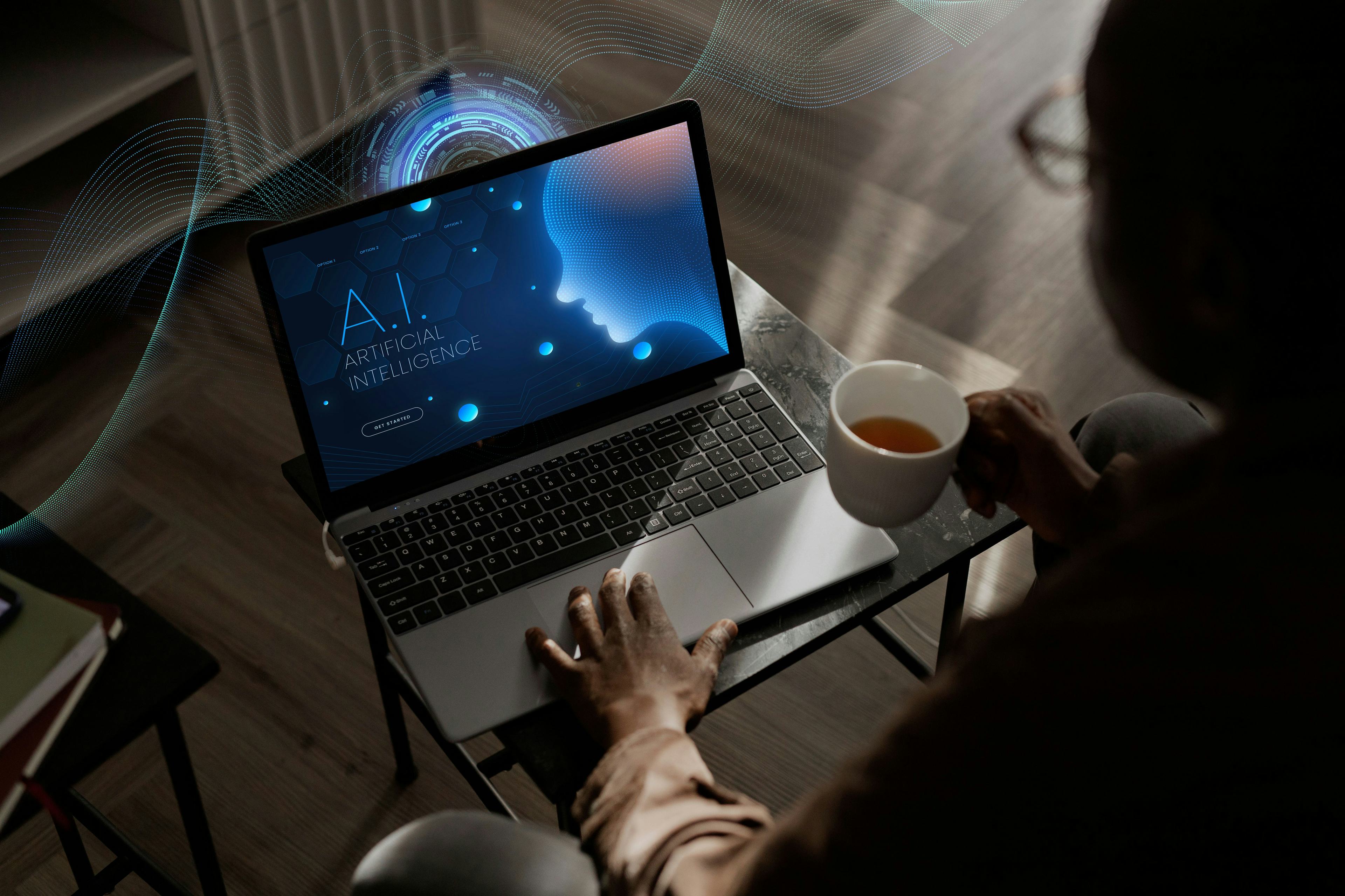 woman using AI on her computer