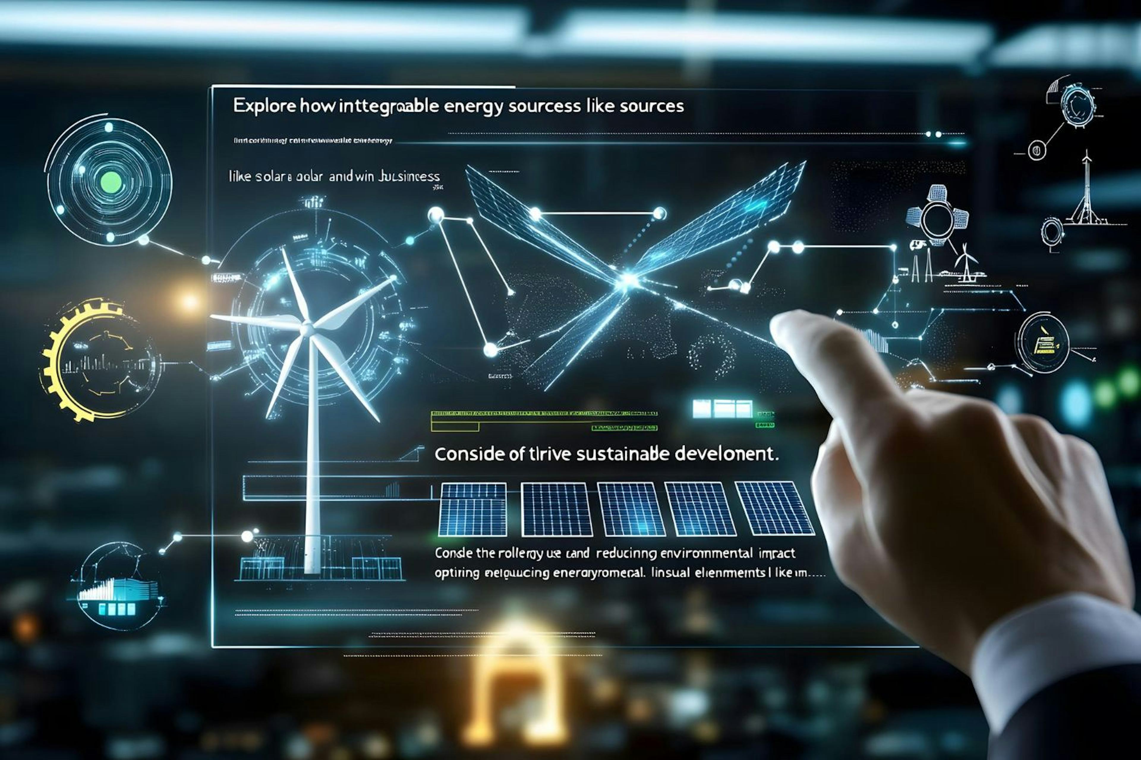 Interactive Digital Interface Showing Sustainable Energy Sources