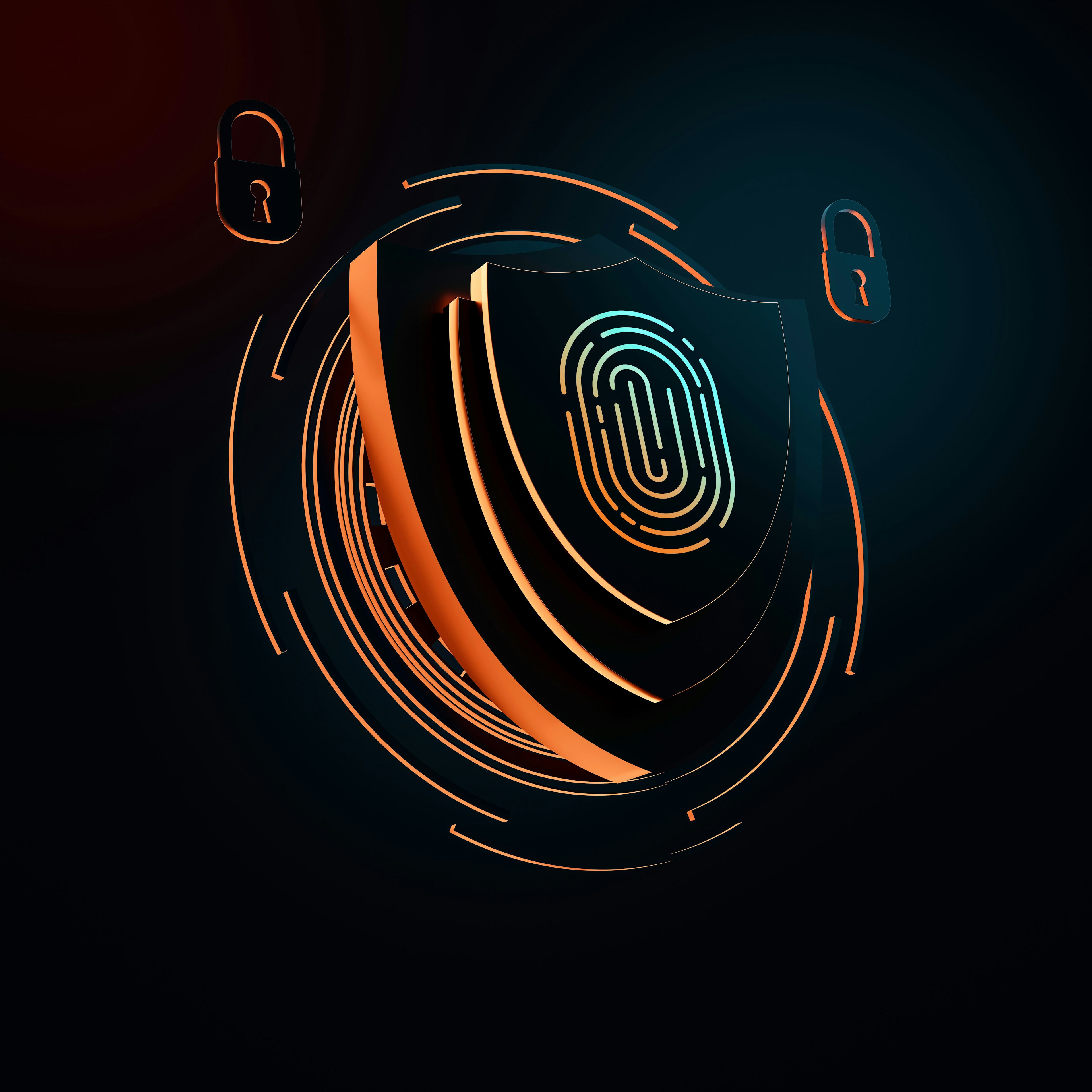 fingerprint cybersecurity lock icon