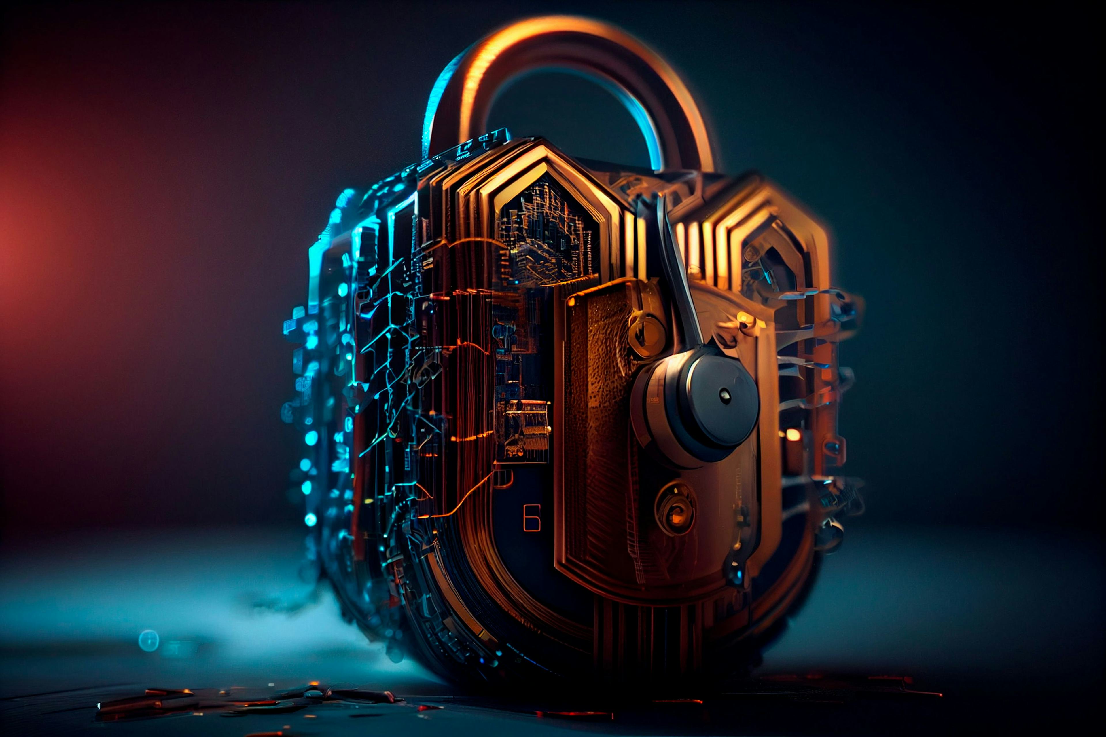 Technology looking padlock