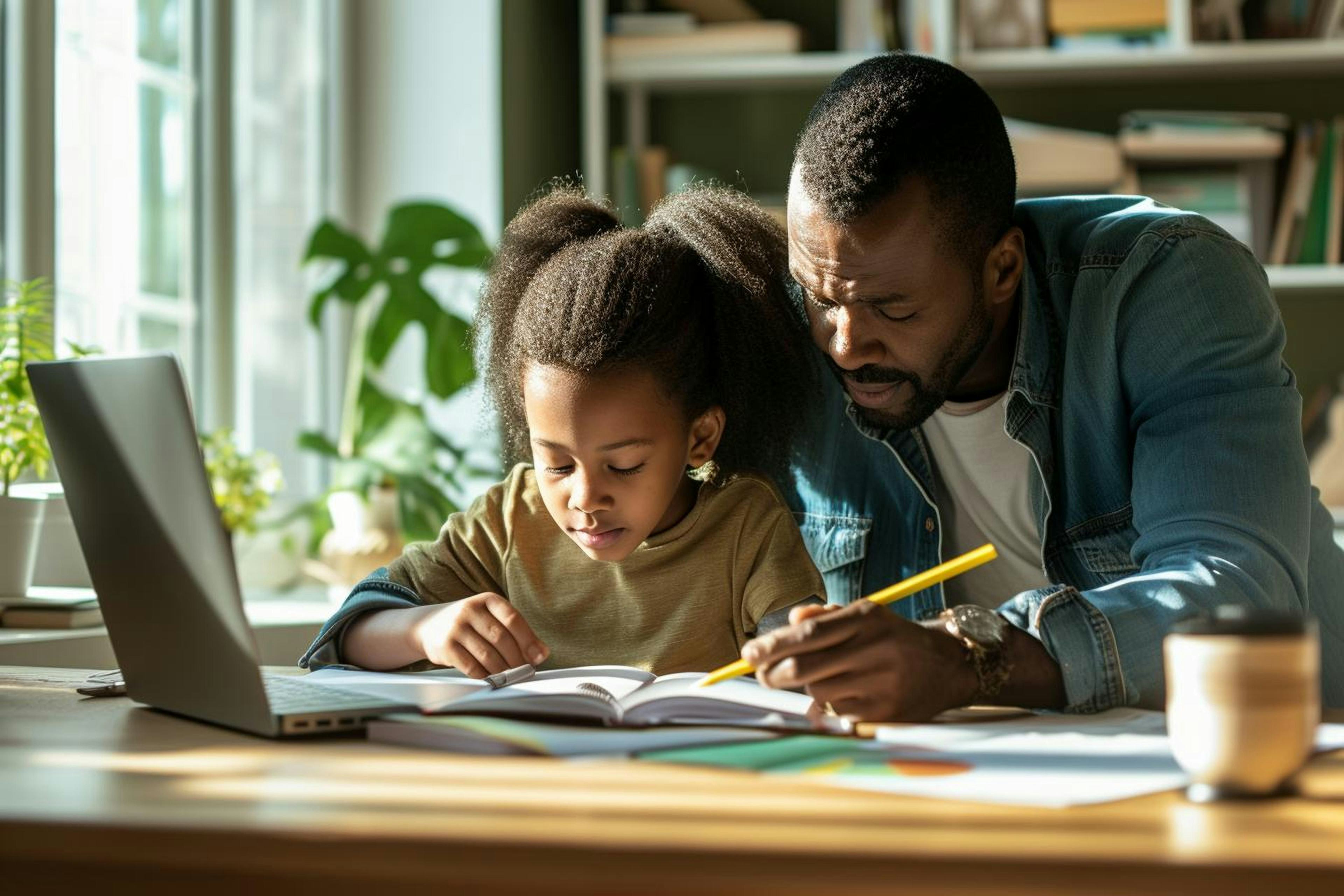 Parent and child working together