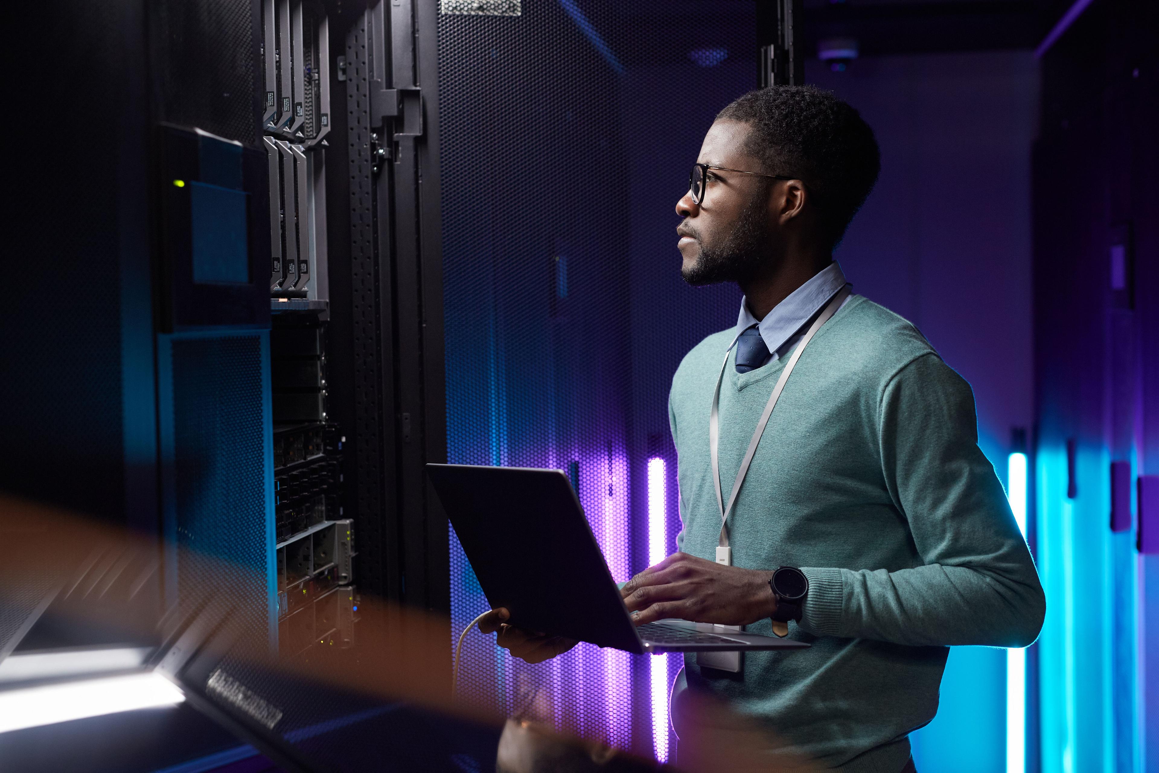 men working at a computer 