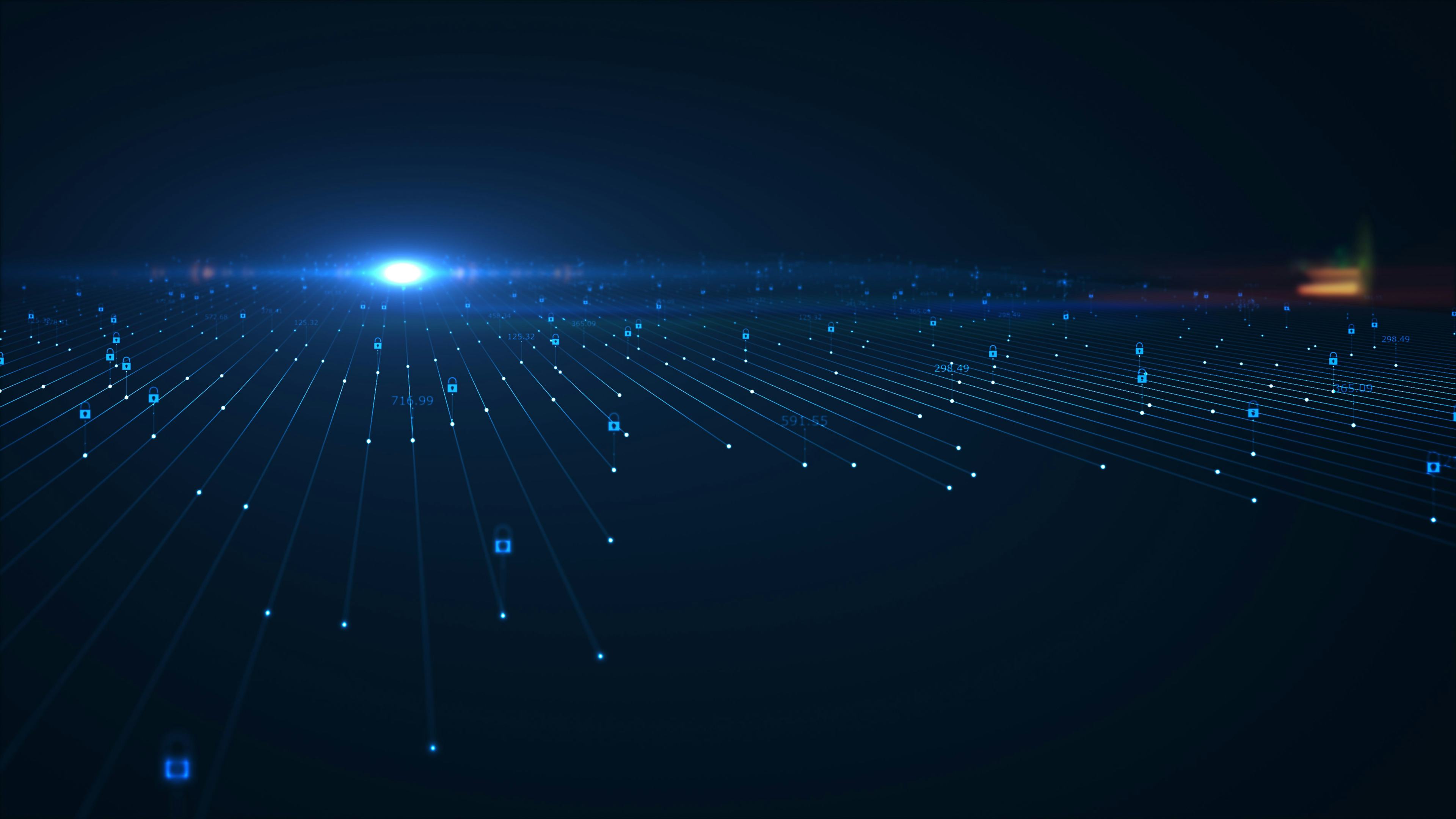 blue networking lines on a flat surface