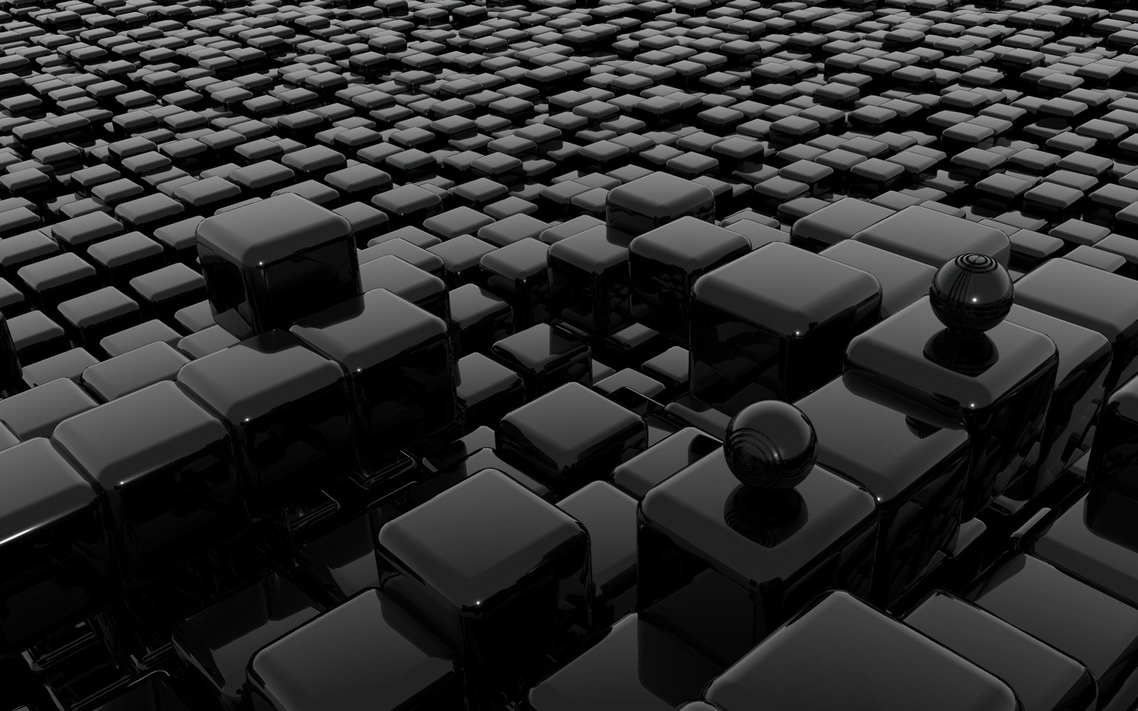 black 3d cubes background