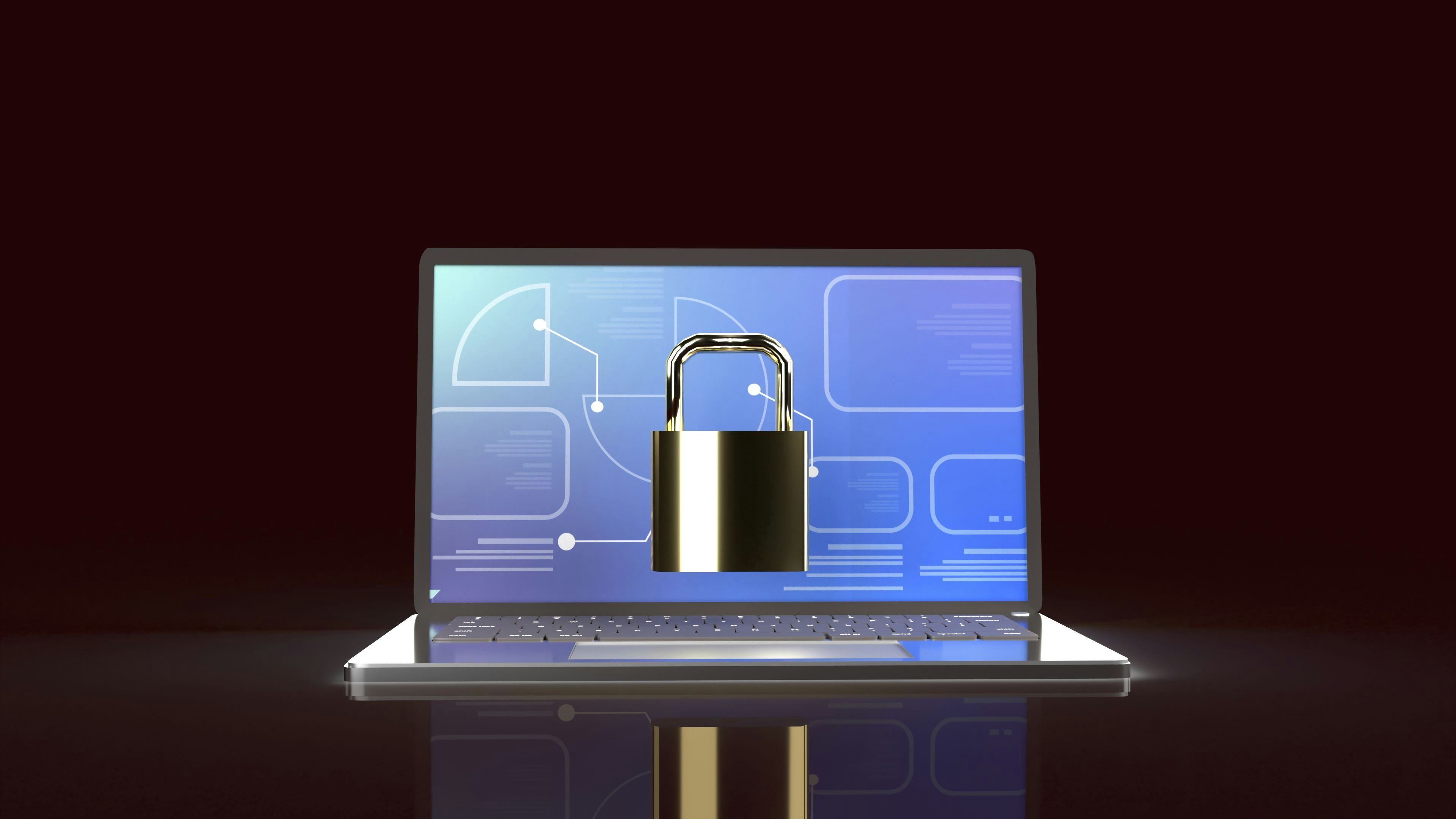 padlock on a computer screen